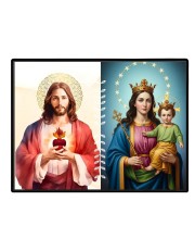 Jesus Christ-Mother Mary Laminated Photo - 7x9 Inches, Divine Blessings For Home & Office And Temple Decoration (F16256)