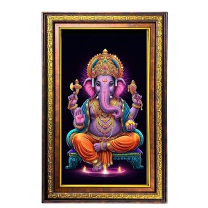 Lord Ganesha Digital Golden Balck Color Photo Frame | Hindu Religious Wall Decor | 18x24 Inches - Inspirational Wall Art For Office, Home Decor - Ideal Spiritual Gift (F16492) Lord Ganesha Digital Golden Balck Color Photo Frame | Hindu Religious Wall Decor | 18x24 Inches - Inspirational Wall Art For Office, Home Decor - Ideal Spiritual Gift (F16492)