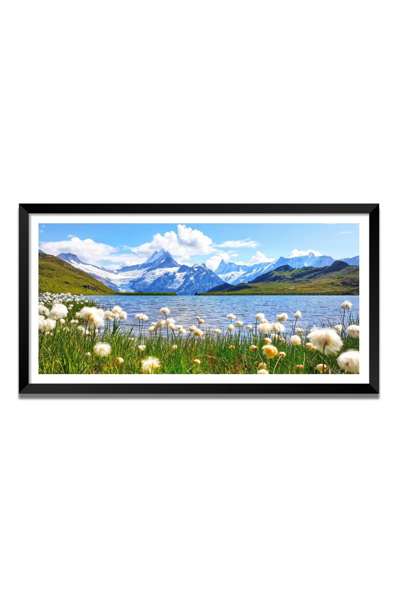 Nature Landscape Floating Frame Scenery Digital Print - (I5856) - 24x36 inch Modern Nature Wall Art for Living Room, Bedroom, Office, Hotels, Drawing Room