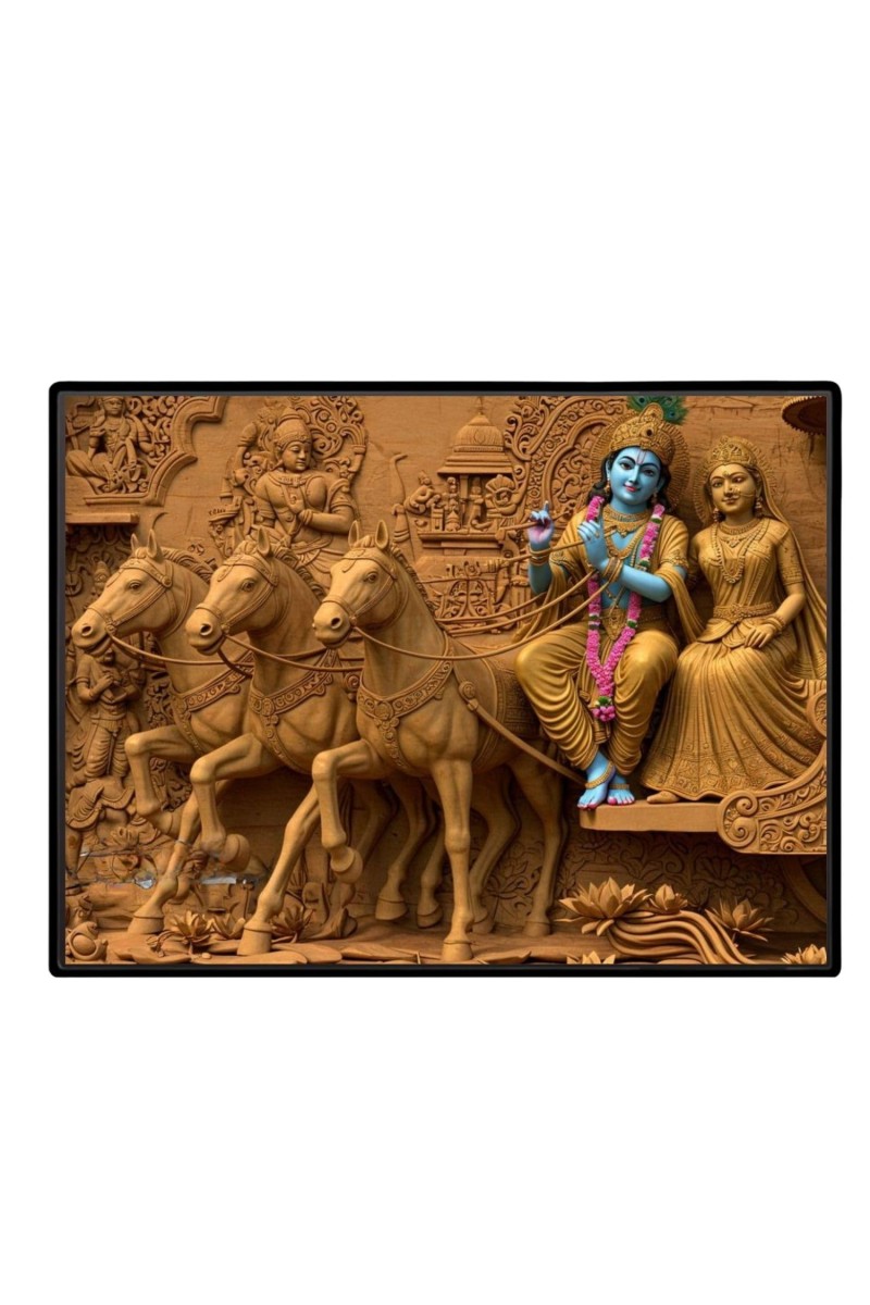 Lord Krishna Laminated Photo - 7x9 Inches, Divine Blessings For Home & Office And Temple Decoration (F16072)