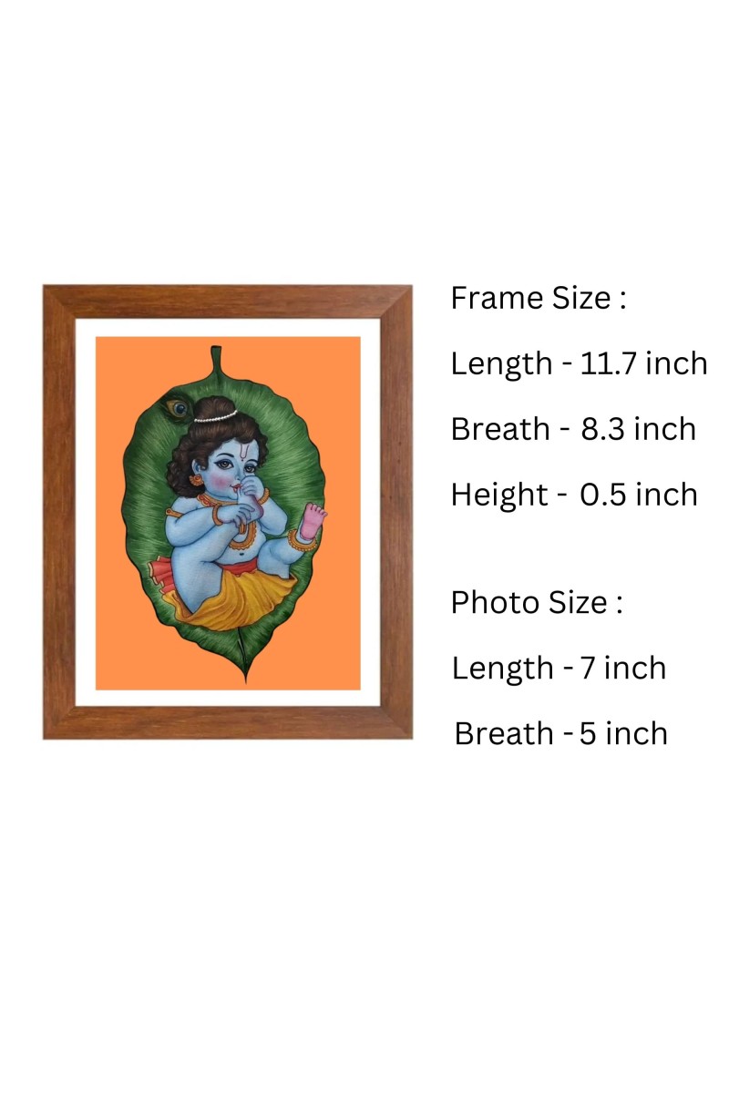 Colored Photo of Bal Gopal | Divine Child Krishna Wall Art | Spiritual Decor for Home & Temple