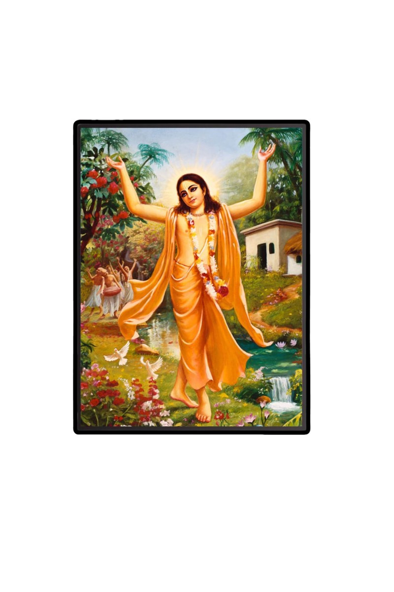 Chaitanya Mahaprabhu Laminated Photo - 11x13 Inches, Divine Blessings for Home & Office and Temple Decoration