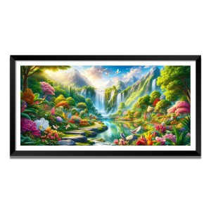 Nature Landscape Floating Frame Scenery Digital Print - (I5834) - 24x48 inch Modern Nature Wall Art for Living Room, Bedroom, Office, Hotels, Drawing Room Nature Landscape Floating Frame Scenery Digital Print - (I5834) - 24x48 inch Modern Nature Wall Art for Living Room, Bedroom, Office, Hotels, Drawing Room