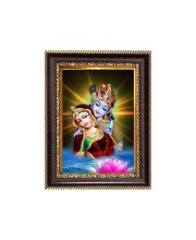Sri Krishna With Radha Digital Print Photo 10.7x12.7 inches - Vibrant Religious Wall Art for Home or Office Decor.