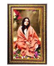 Anandamayi Digital Golden Balck Color Photo Frame | Hindu Religious Wall Decor | 10x16 Inches - Inspirational Wall Art For Office, Home Decor - Ideal Spiritual Gift (F16641)