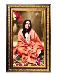 Anandamayi Digital Golden Balck Color Photo Frame | Hindu Religious Wall Decor | 10x16 Inches - Inspirational Wall Art For Office, Home Decor - Ideal Spiritual Gift (F16641)