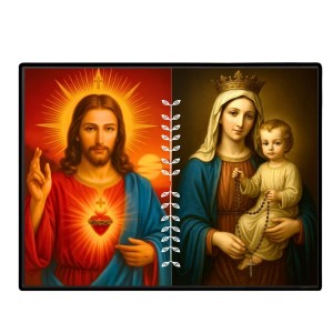 Jesus Lady Of FatimaLaminated Photo - 7x9 Inches, Divine Blessings For Home & Office And Temple Decoration (F16220)