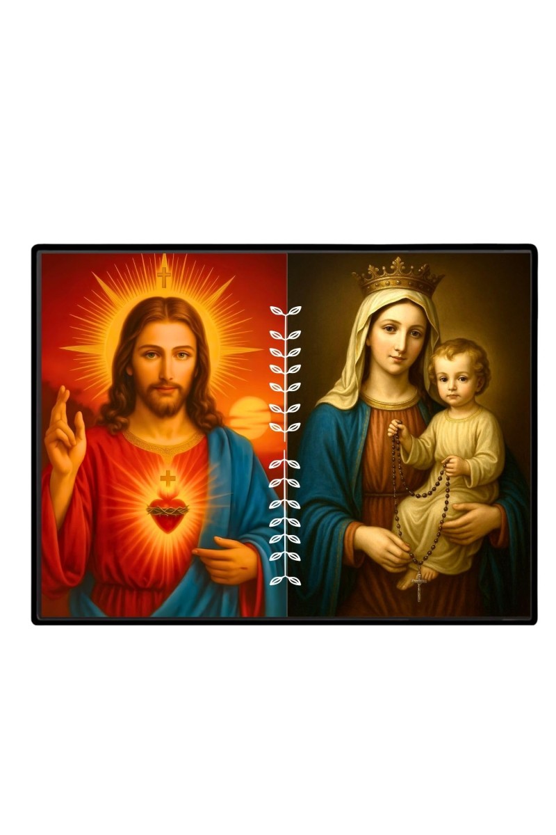 Jesus Lady Of FatimaLaminated Photo - 7x9 Inches, Divine Blessings For Home & Office And Temple Decoration (F16220)