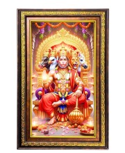Lord Hanuman Digital Golden Balck Color Photo Frame | Hindu Religious Wall Decor | 18x24 Inches - Inspirational Wall Art For Office, Home Decor - Ideal Spiritual Gift (F16873)