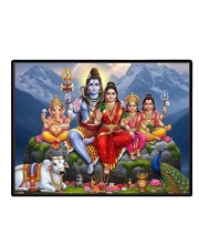 Lord Shankar Parvti Laminated Photo - 13x15 Inches, Divine Blessings For Home & Office And Temple Decoration (F16104)