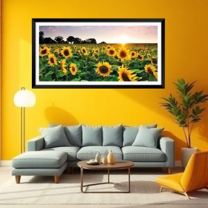 Nature Landscape Floating Frame Scenery Digital Print - (I5619) - 12x24 inch Modern Nature Wall Art for Living Room, Bedroom, Office, Hotels, Drawing Room