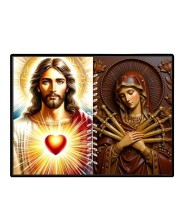 Jesus And Immaculate Heart Of Mary Laminated Photo - 9x11 Inches, Divine Blessings For Home & Office And Temple Decoration (F16193)