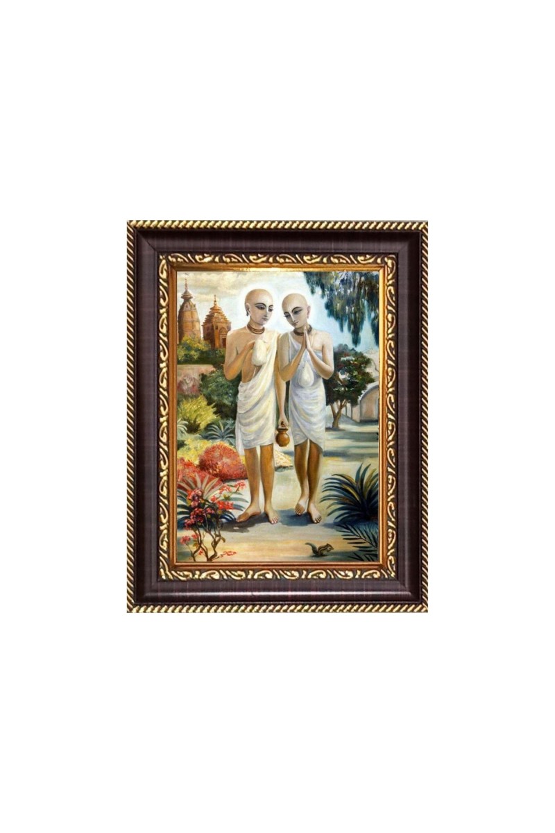 Sri Gaur and Sri Nitai Digital Print Photo 8.7x10.7 inches - Vibrant Religious Wall Art for Home or Office Decor.
