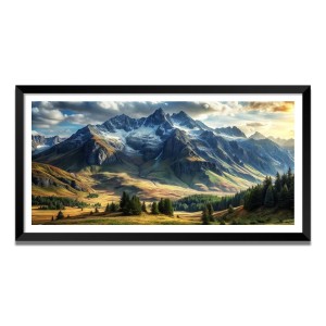 Nature Landscape Floating Frame Scenery Digital Print - (I5704) - 18x36 inch Modern Nature Wall Art for Living Room, Bedroom, Office, Hotels, Drawing Room