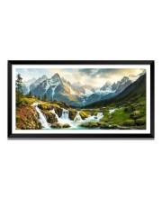 Nature Landscape Floating Frame Scenery Digital Print - (I5776) - 24x48 inch Modern Nature Wall Art for Living Room, Bedroom, Office, Hotels, Drawing Room