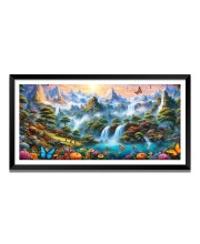 Nature Landscape Floating Frame Scenery Digital Print - (I5738) - 24x48 inch Modern Nature Wall Art for Living Room, Bedroom, Office, Hotels, Drawing Room