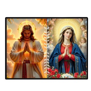Jesus Christ-Our Lady Of Perpetual Help Laminated Photo - 7x9 Inches, Divine Blessings For Home & Office And Temple Decoration (F16265) Jesus Christ-Our Lady Of Perpetual Help Laminated Photo - 7x9 Inches, Divine Blessings For Home & Office And Temple Decoration (F16265)