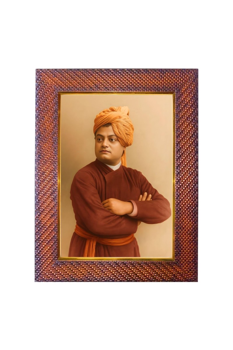 Swami Vivekananda Photo Frame 10x14 Inch Religious Wall & Table Decor Frame | Swami Vivekananda Spiritual Photo Frame For Home, Temple & Office | Decorative Hindu God & Goddess Frame (Pack Of 1) (