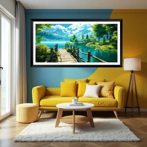 Nature Landscape Floating Frame Scenery Digital Print - (I5754) - 18x36 inch Modern Nature Wall Art for Living Room, Bedroom, Office, Hotels, Drawing Room Nature Landscape Floating Frame Scenery Digital Print - (I5754) - 18x36 inch Modern Nature Wall Art for Living Room, Bedroom, Office, Hotels, Drawing Room