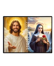 Jesus Christ-St. Therese Of Lisieux Laminated Photo - 7x9 Inches, Divine Blessings For Home & Office And Temple Decoration (F16251)