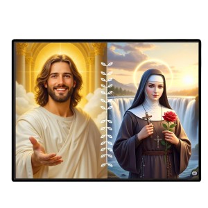 Jesus Christ-St. Therese Of Lisieux Laminated Photo - 7x9 Inches, Divine Blessings For Home & Office And Temple Decoration (F16251) Jesus Christ-St. Therese Of Lisieux Laminated Photo - 7x9 Inches, Divine Blessings For Home & Office And Temple Decoration (F16251)