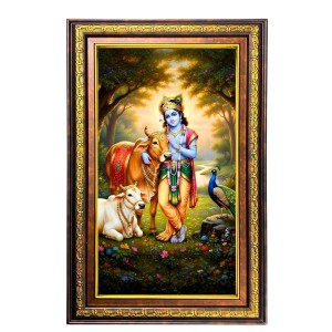 Lord Krishna Digital Golden Balck Color Photo Frame | Hindu Religious Wall Decor | 18x24 Inches - Inspirational Wall Art For Office, Home Decor - Ideal Spiritual Gift (F16548) Lord Krishna Digital Golden Balck Color Photo Frame | Hindu Religious Wall Decor | 18x24 Inches - Inspirational Wall Art For Office, Home Decor - Ideal Spiritual Gift (F16548)