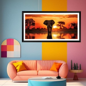 Nature Landscape Floating Frame Scenery Digital Print - (I5594) - 12x24 inch Modern Nature Wall Art for Living Room, Bedroom, Office, Hotels, Drawing Room
