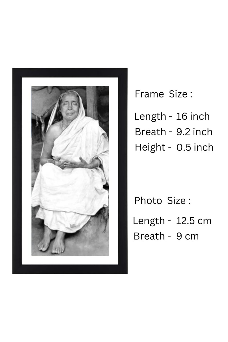 Sri Sri Maa Sarada Devi Black Photo Frame |Elegant Wall Art|Devotional wall art| for Home or Meditation Space or puja room
