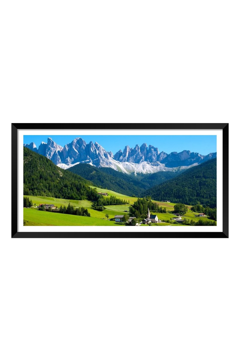 Nature Landscape Floating Frame Scenery Digital Print - (I5899) - 24x48 inch Modern Nature Wall Art for Living Room, Bedroom, Office, Hotels, Drawing Room