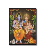 Shiva Family Laminated Photo - 5x7 Inches, Divine Blessings for Home & Office and Temple Decoration