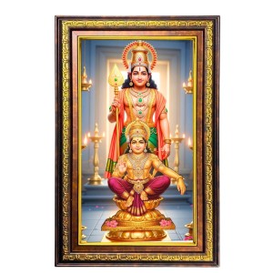 Lord Murugan Digital Golden Balck Color Photo Frame | Hindu Religious Wall Decor | 10x16 Inches - Inspirational Wall Art For Office, Home Decor - Ideal Spiritual Gift (F16750)
