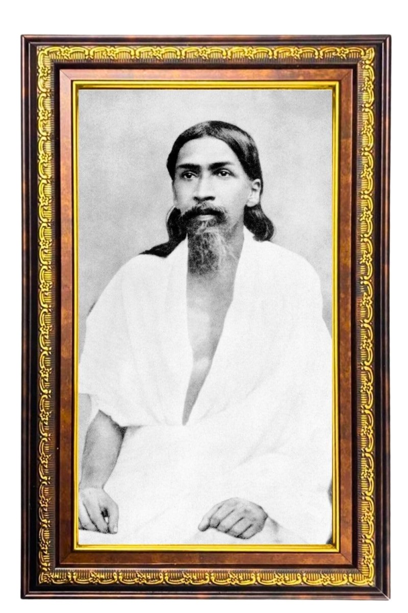 Sri Aurobindo Digital Golden Balck Color Photo Frame | Hindu Religious Wall Decor | 10x16 Inches - Inspirational Wall Art For Office, Home Decor - Ideal Spiritual Gift (F16627)