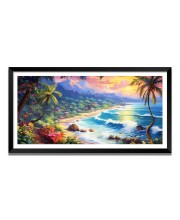 Nature Landscape Floating Frame Scenery Digital Print - (I5784) - 12x24 inch Modern Nature Wall Art for Living Room, Bedroom, Office, Hotels, Drawing Room