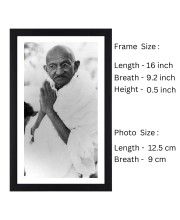 Mahatma Gandhi Black Photograph | Classic Historical Wall Art | Ideal for Home or Office Decor