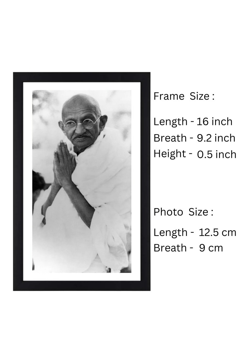 Mahatma Gandhi Black Photograph | Classic Historical Wall Art | Ideal for Home or Office Decor
