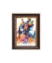 Sri Krishna and Sri Radha Digital Print Photo 8.7x10.7 inches - Vibrant Religious Wall Art for Home or Office Decor.