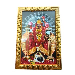 Maa Kali Photo Frame with Golden Border | Religious Wall & Table Frame for Home Temple, Office & Puja Room Maa Kali Photo Frame with Golden Border | Religious Wall & Table Frame for Home Temple, Office & Puja Room