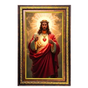 Lord Jesus Digital Golden Balck Color Photo Frame | Hindu Religious Wall Decor | 16x22 Inches - Inspirational Wall Art For Office, Home Decor - Ideal Spiritual Gift (F16760) Lord Jesus Digital Golden Balck Color Photo Frame | Hindu Religious Wall Decor | 16x22 Inches - Inspirational Wall Art For Office, Home Decor - Ideal Spiritual Gift (F16760)