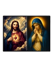 Jesus Christ-Our Lady Of Rosary Laminated Photo - 7x9 Inches, Divine Blessings For Home & Office And Temple Decoration (F16379)