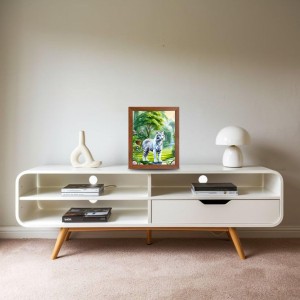 AI Funny Tiger Art Picture for Kids - 16x20 inches, Brown Color - Perfect Wall Decor for Children's Room