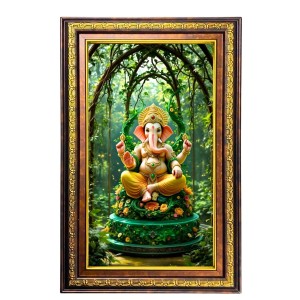 Lord Ganesha Digital Golden Balck Color Photo Frame | Hindu Religious Wall Decor | 18x24 Inches - Inspirational Wall Art For Office, Home Decor - Ideal Spiritual Gift (F16583) Lord Ganesha Digital Golden Balck Color Photo Frame | Hindu Religious Wall Decor | 18x24 Inches - Inspirational Wall Art For Office, Home Decor - Ideal Spiritual Gift (F16583)
