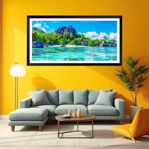 Nature Landscape Floating Frame Scenery Digital Print - (I5745) - 24x48 inch Modern Nature Wall Art for Living Room, Bedroom, Office, Hotels, Drawing Room Nature Landscape Floating Frame Scenery Digital Print - (I5745) - 24x48 inch Modern Nature Wall Art for Living Room, Bedroom, Office, Hotels, Drawing Room