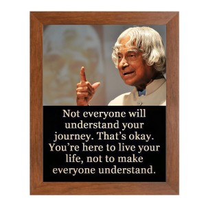 A P J Abdul Kalam & Famous Quote Brown Frame, 16x20InchesInspirational Wall Art for Office, Home DecorIdeal Spiritual Gift