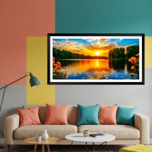 Nature Landscape Floating Frame Scenery Digital Print - (I5797) - 18x36 inch Modern Nature Wall Art for Living Room, Bedroom, Office, Hotels, Drawing Room Nature Landscape Floating Frame Scenery Digital Print - (I5797) - 18x36 inch Modern Nature Wall Art for Living Room, Bedroom, Office, Hotels, Drawing Room
