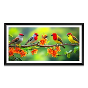 Nature Landscape Floating Frame Scenery Digital Print - (I5839) - 24x48 inch Modern Nature Wall Art for Living Room, Bedroom, Office, Hotels, Drawing Room