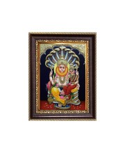 Lord Narasima And Mata Lakshmi Digital Print Photo 10.7x12.7 inches - Vibrant Religious Wall Art for Home or Office Decor.
