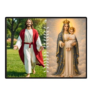 Jesus Immaculate Heart Of Mary Laminated Photo - 5x7 Inches, Divine Blessings For Home & Office And Temple Decoration (F16245) Jesus Immaculate Heart Of Mary Laminated Photo - 5x7 Inches, Divine Blessings For Home & Office And Temple Decoration (F16245)