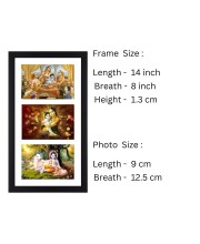 Sri Sri lord Krishna three colored photos in one frame| Spiritual Devotional Wall Art | Photos for puja room, wall and table top