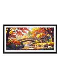 Nature Landscape Floating Frame Scenery Digital Print - (I5846) - 12x24 inch Modern Nature Wall Art for Living Room, Bedroom, Office, Hotels, Drawing Room