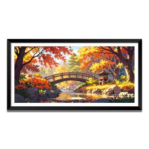 Nature Landscape Floating Frame Scenery Digital Print - (I5846) - 18x36 inch Modern Nature Wall Art for Living Room, Bedroom, Office, Hotels, Drawing Room
